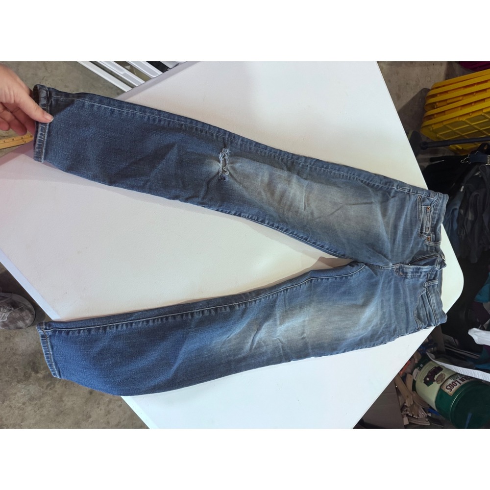 Gap Denim True Skinny Jeans Womens 6/28R Medium Wash Distressed Blue Denim